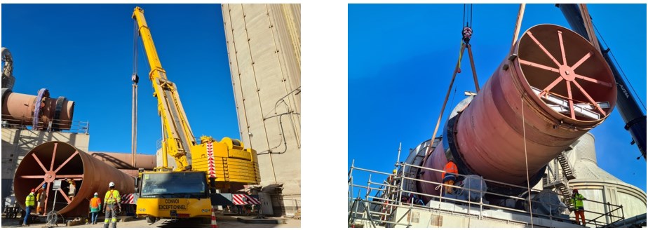 les travaux de modernisation de la cimenterie de martres tolosane franchissent une etape decisive avec la pose du four rotatif image les travaux de modernisation de la cimenterie de martres tolosane franchissent une etape decisive avec la pose du four rotatif image